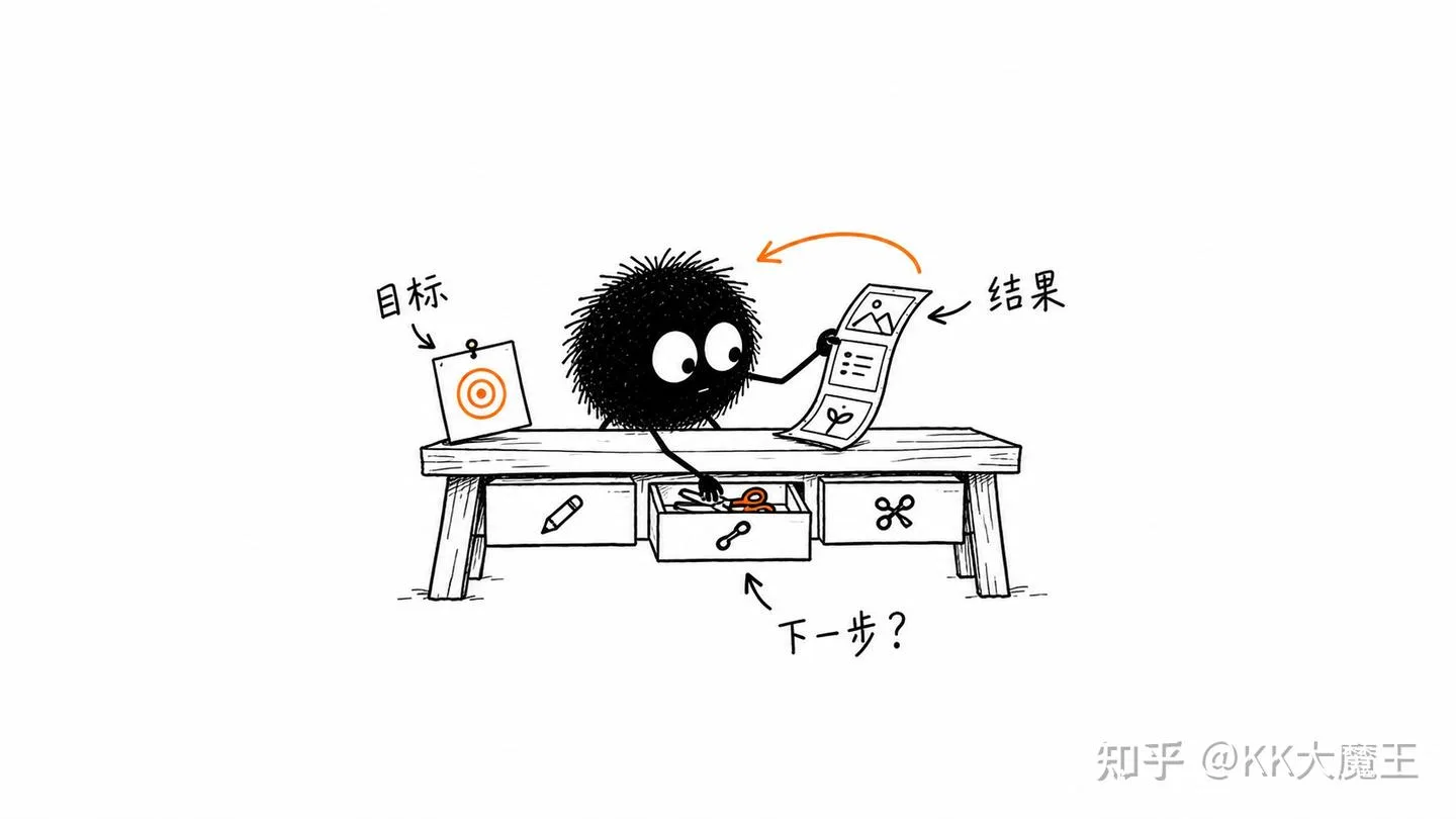 Agent 根据目标和结果选择下一步的插画