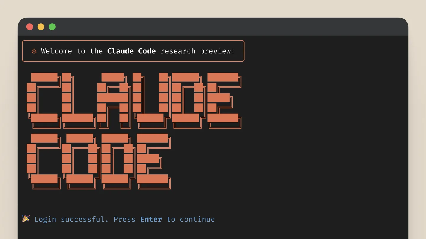 Claude Code 研究预览版的终端欢迎屏